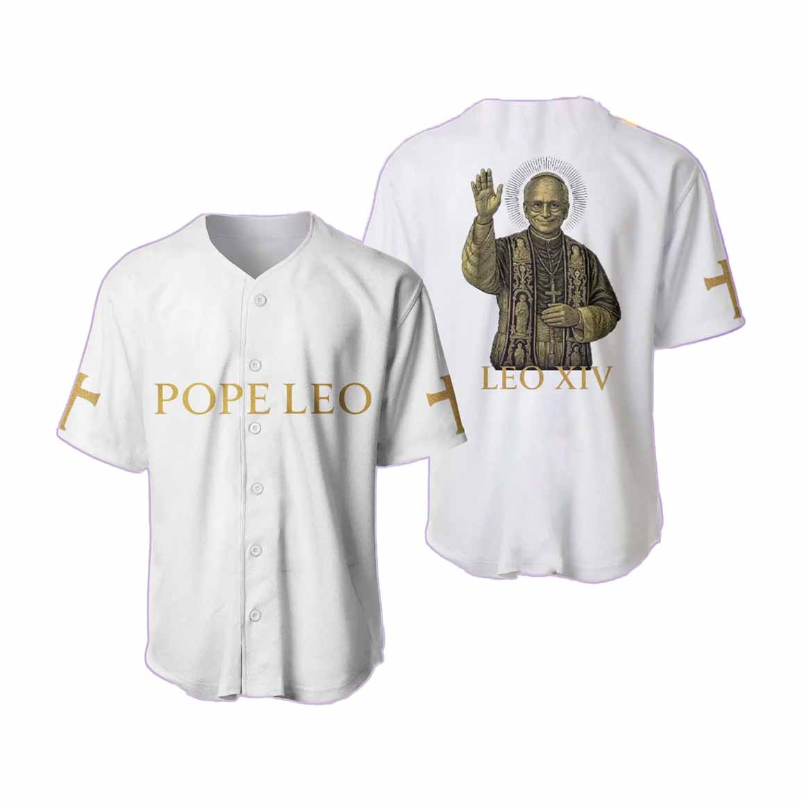 Pope Leo XIV God Blessed Baseball Jersey Pope Leo XIV God Blessed Baseball Jersey