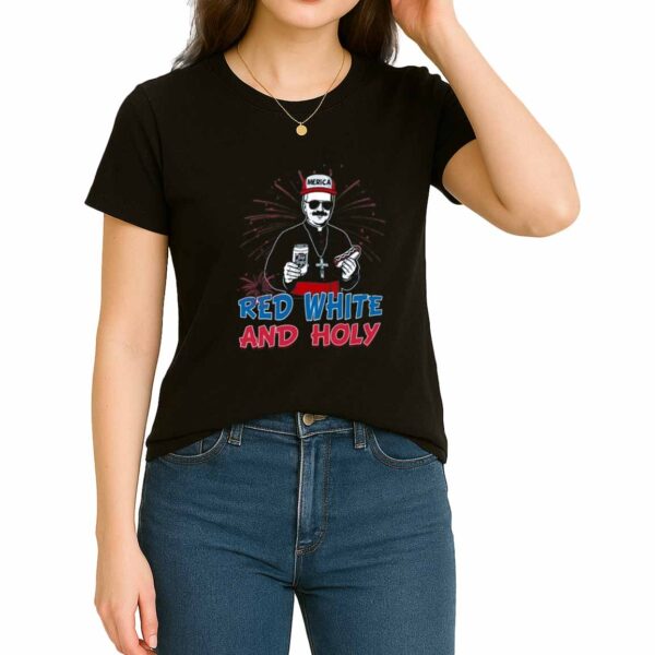 Red White Holly Shirt Pope Leo Xiv 4Th July Shirt