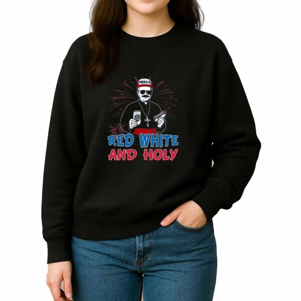 Red White Holly Shirt Pope Leo Xiv 4Th July Shirt