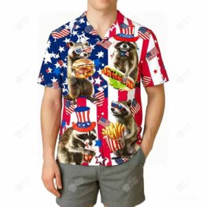 4th of July Raccoon Hawaiian Shirt