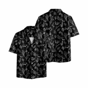 Capybara Floral Dark Hawaiian Shirt