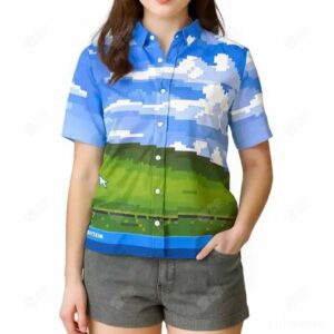 Win XP Wallpaper Pixel Hawaiian Shirt