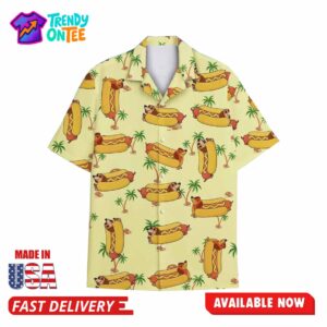 Funny Dachshund Hotdog Hawaiian Shirt