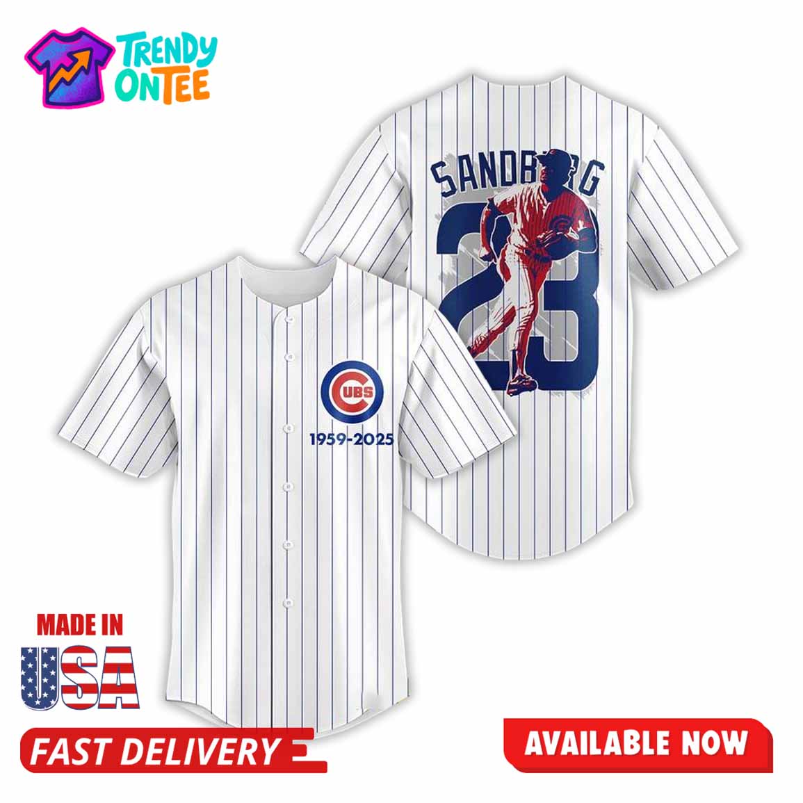 Ryne Sandberg Forever Baseball Jersey Ryne Sandberg Forever Baseball Jersey