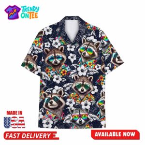 Tropical Raccoon Hawaiian Shirt