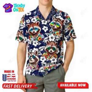Tropical Raccoon Hawaiian Shirt