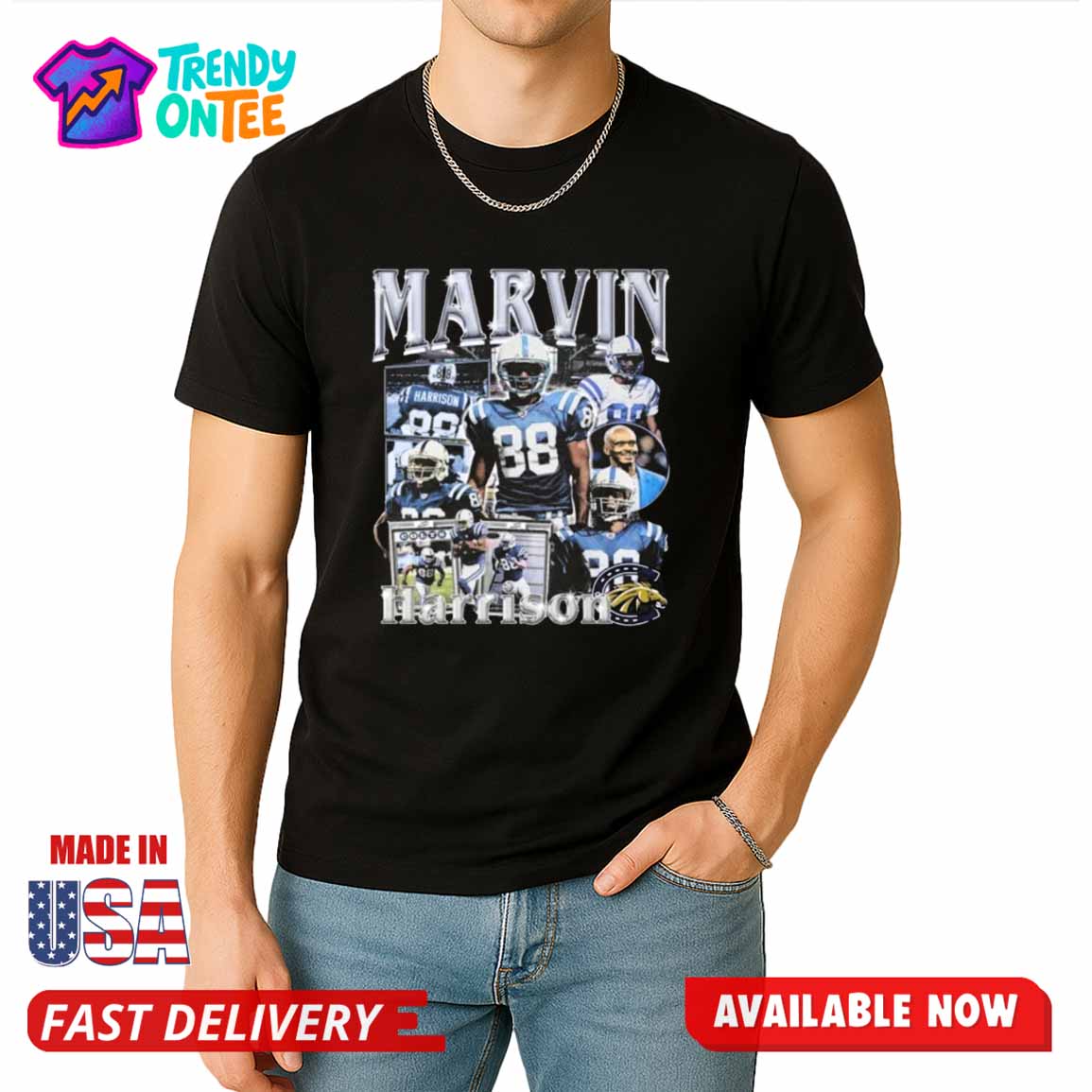 Colts Marvin Harrison Printed Shirt Colts Marvin Harrison Printed Shirt