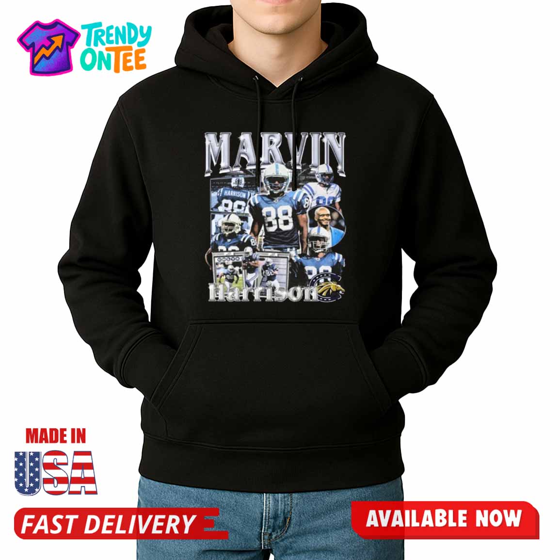 Colts Marvin Harrison Printed Shirt Colts Marvin Harrison Printed Shirt