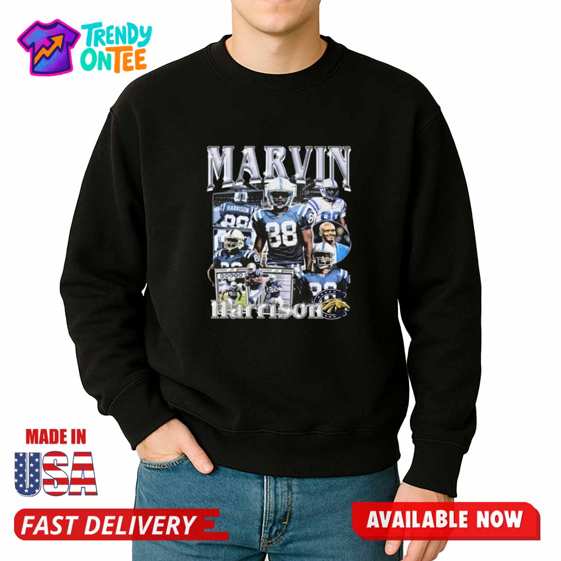 Colts Marvin Harrison Printed Shirt Colts Marvin Harrison Printed Shirt