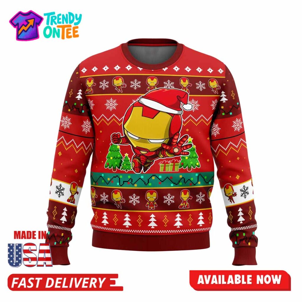 Iron Man Chibi Ugly Christmas Sweater Iron Man Chibi Ugly Christmas Sweater