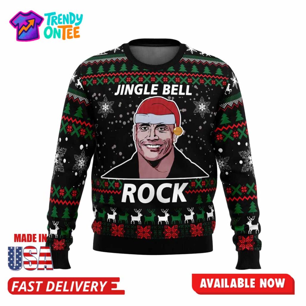 Jingle Bell Rock Dwayne Johnson Ugly Christmas Sweater