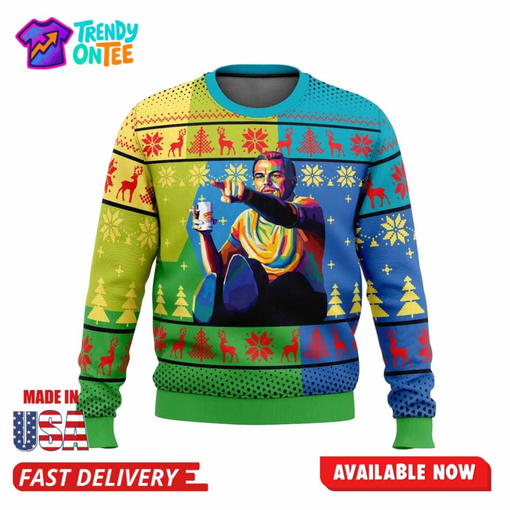 Leonardo DiCaprio Pointing Ugly Christmas Sweater