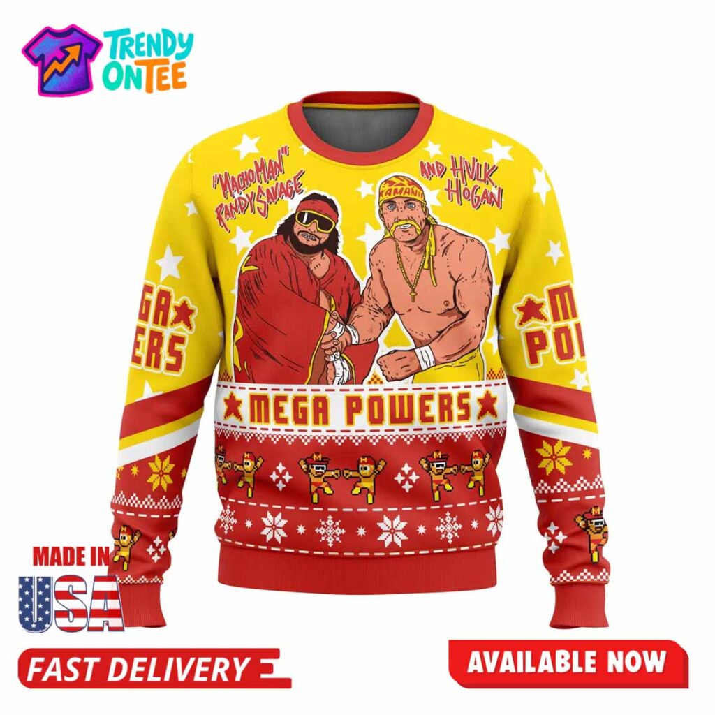 Mega Powers Macho Man and Hulk Hogan Ugly Christmas Sweater Mega Powers Macho Man and Hulk Hogan Ugly Christmas Sweater
