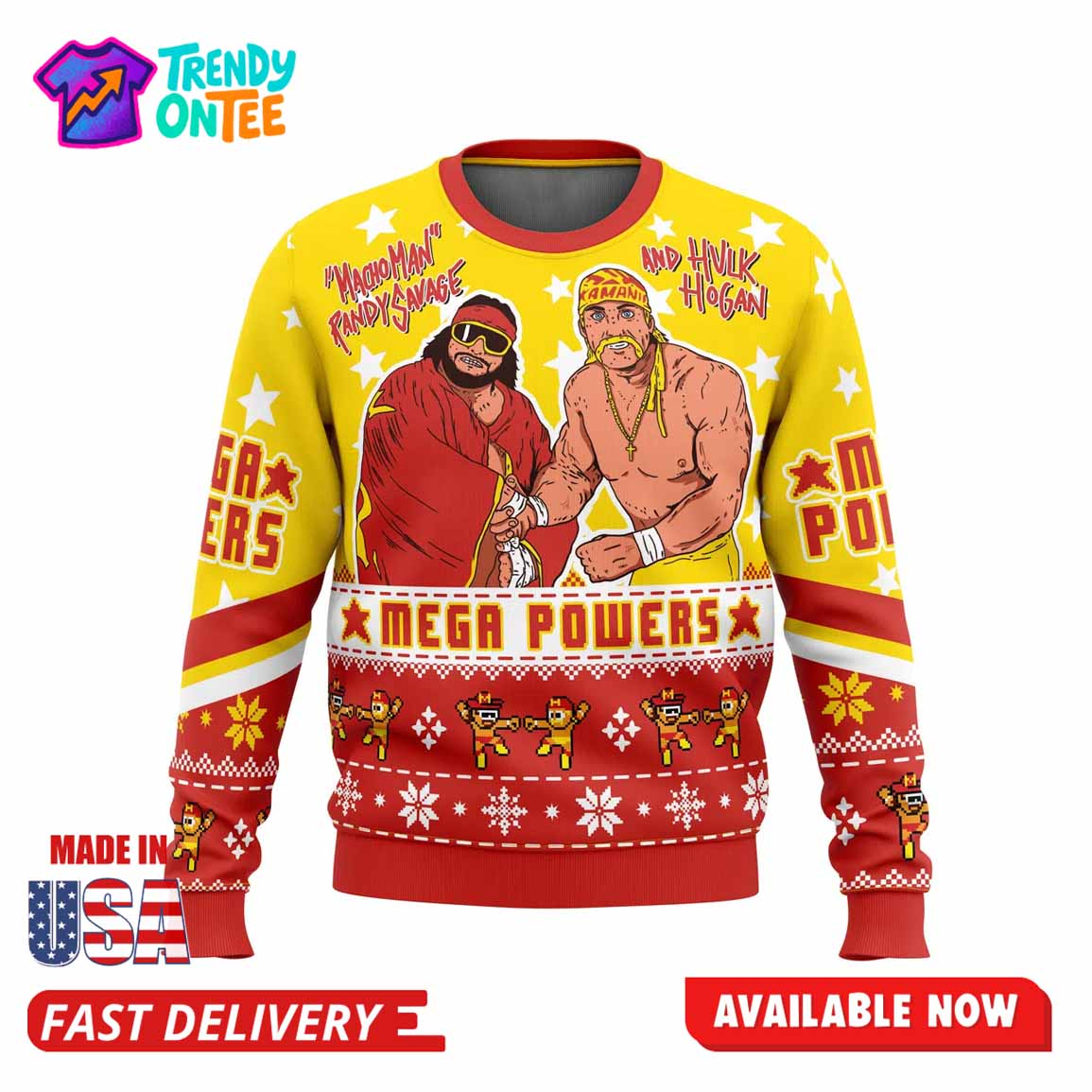 Mega Powers Macho Man and Hulk Hogan Ugly Christmas Sweater Mega Powers Macho Man and Hulk Hogan Ugly Christmas Sweater