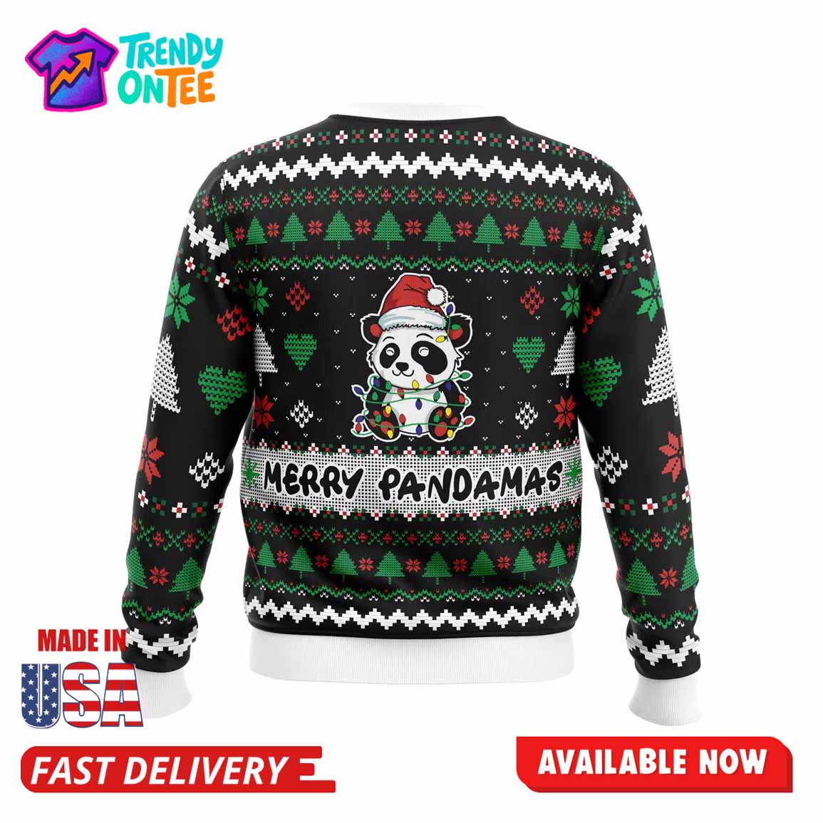 Merry Pandamas Ugly Christmas Sweater Merry Pandamas Ugly Christmas Sweater