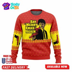 Merry Xmas Again Pulp Fiction Ugly Christmas Sweater