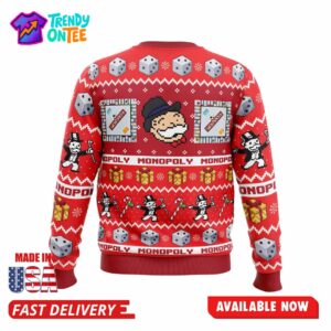 Monopoly Board Games Ugly Christmas Sweater