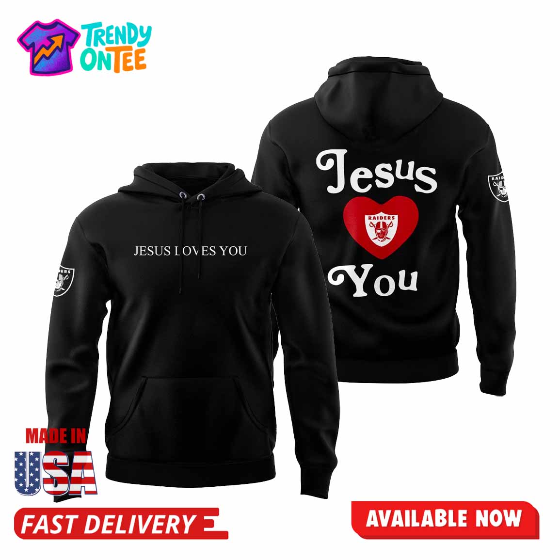 Raiders Jesus Love You Hoodie Raiders Jesus Love You Hoodie