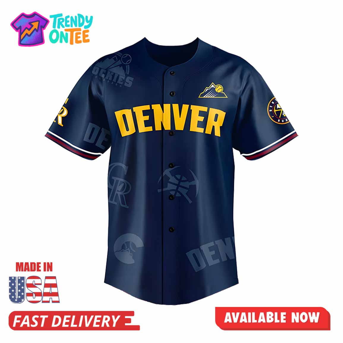 Rockies x Nuggets Night Baseball Jersey Rockies x Nuggets Night Baseball Jersey
