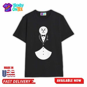 Uber Tanner Wearing Angry Snow Man Tuxedo Shirt