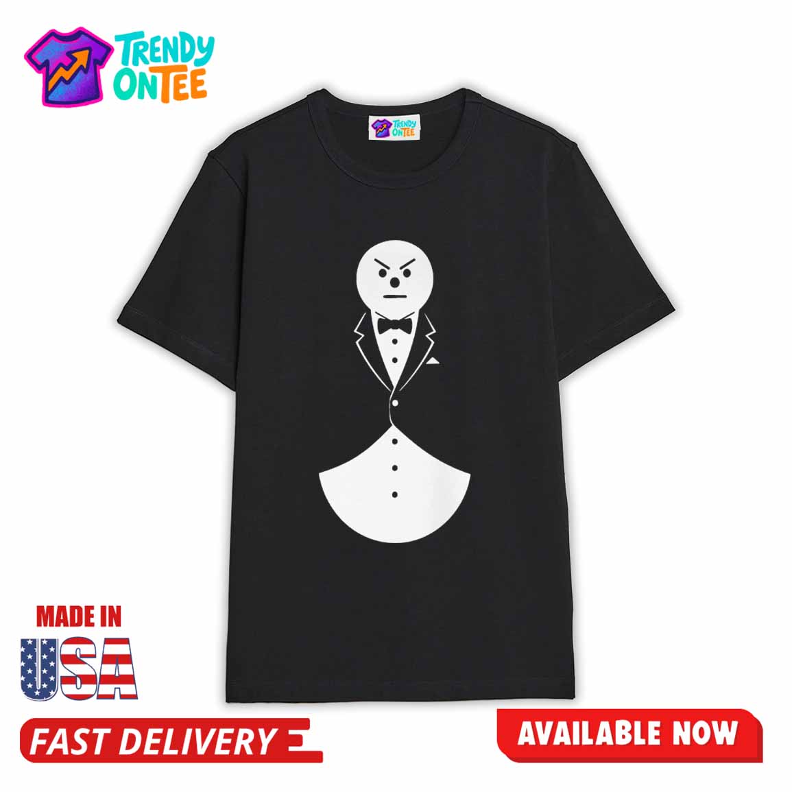Uber Tanner Wearing Angry Snow Man Tuxedo Shirt Uber Tanner Wearing Angry Snow Man Tuxedo Shirt