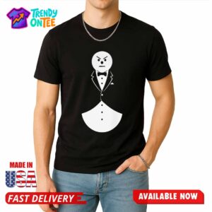 Uber Tanner Wearing Angry Snow Man Tuxedo Shirt