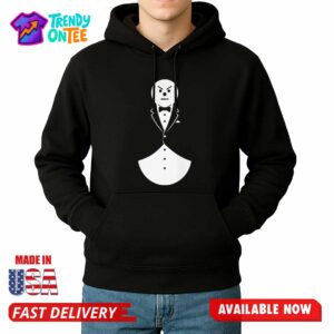 Uber Tanner Wearing Angry Snow Man Tuxedo Shirt