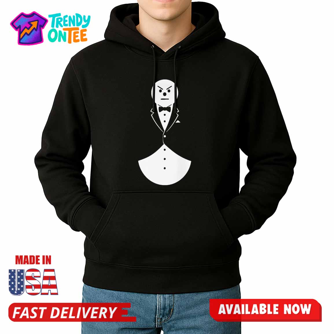 Uber Tanner Wearing Angry Snow Man Tuxedo Shirt Uber Tanner Wearing Angry Snow Man Tuxedo Shirt