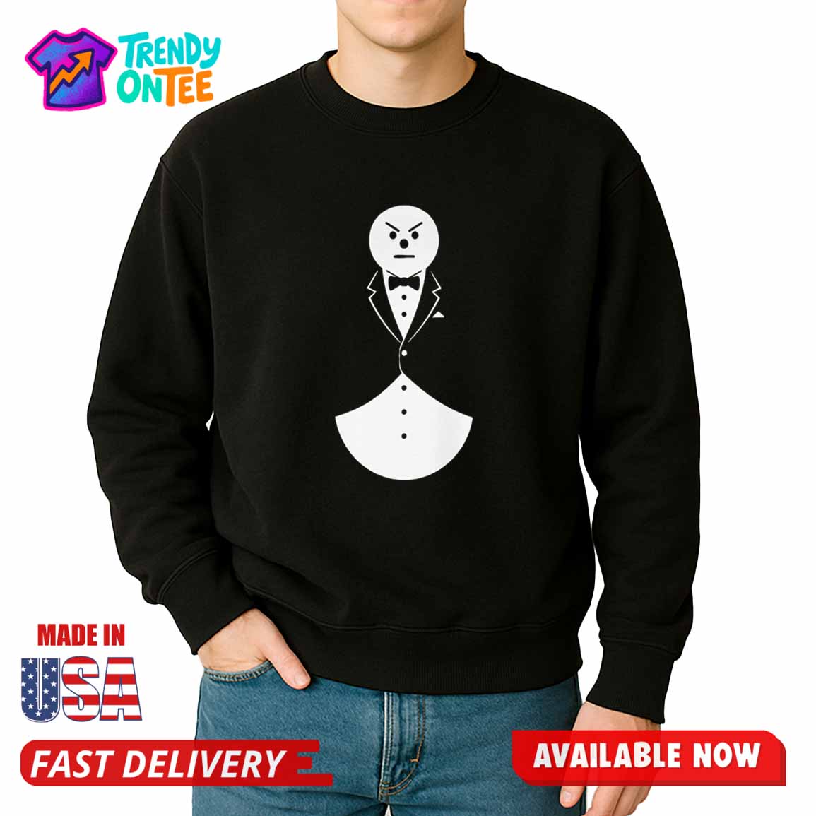 Uber Tanner Wearing Angry Snow Man Tuxedo Shirt Uber Tanner Wearing Angry Snow Man Tuxedo Shirt