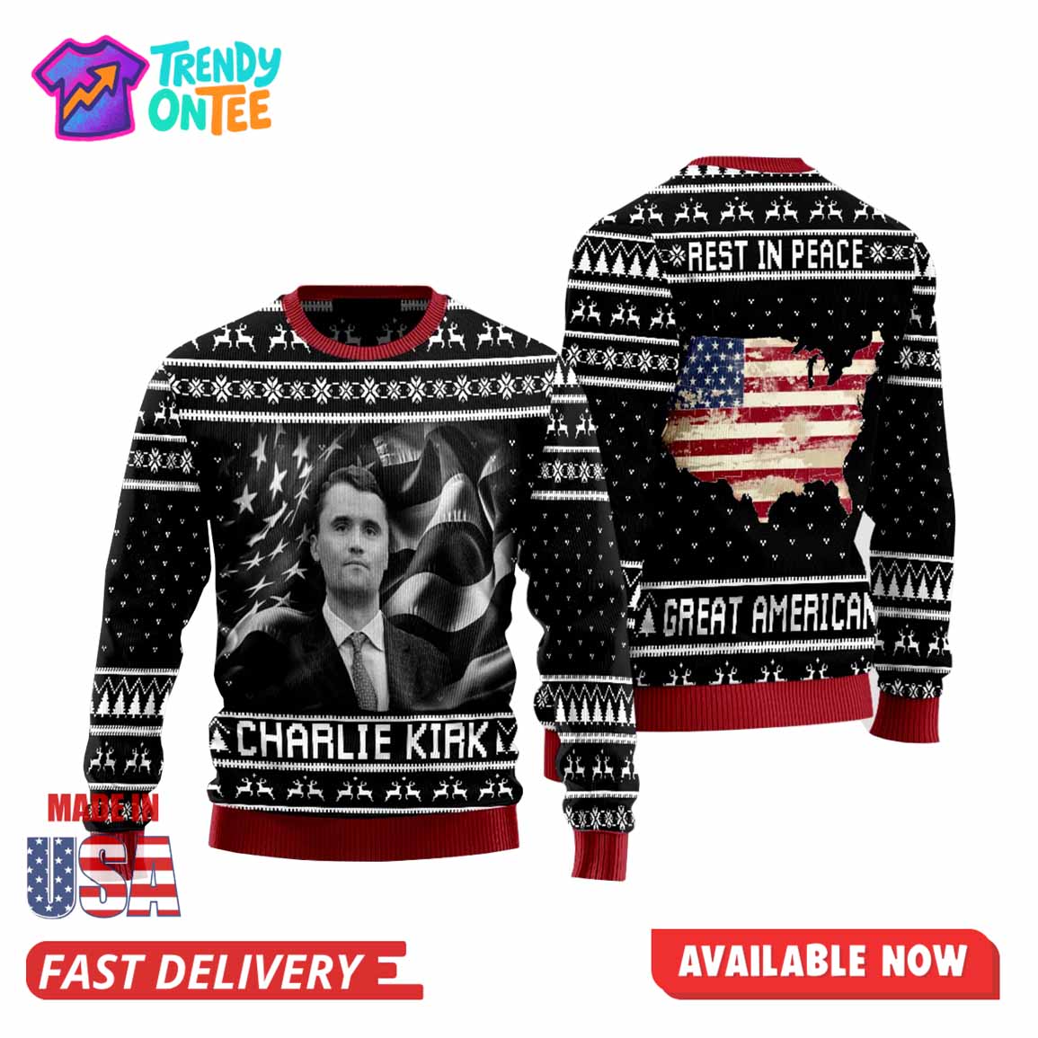 Charlie Kirk Rest In Peace Ugly Sweater Charlie Kirk Rest In Peace Ugly Sweater