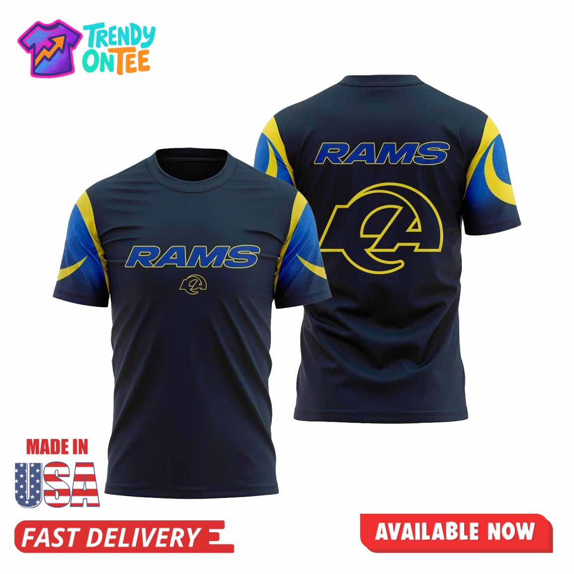 LA Rams New Rivalries Mid Night Mod Uniform Shirt LA Rams New Rivalries Mid Night Mod Uniform Shirt