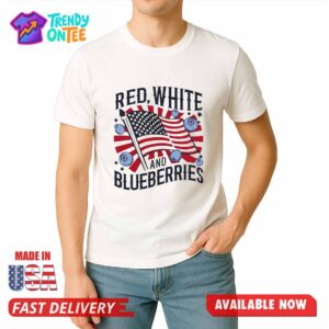 Red, White And Blueberries America Flag Shirt