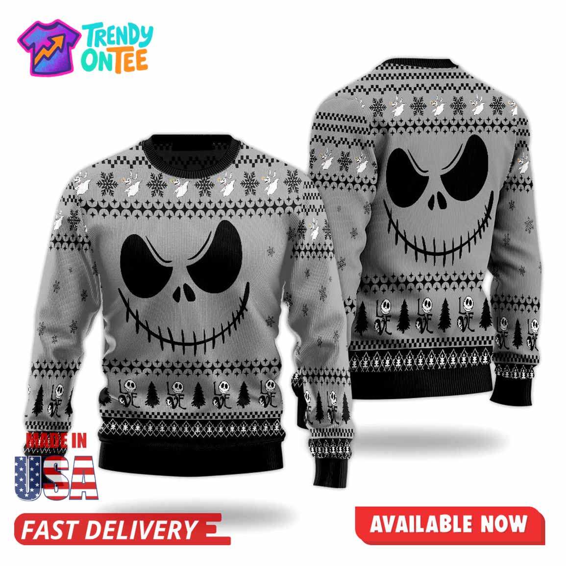 Skeleton Halloween Ugly Christmas Sweater Skeleton Halloween Ugly Christmas Sweater