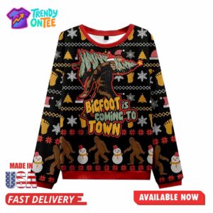 Bigfoot is Coming to Town Ugly Sweater