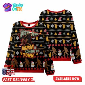 Bigfoot is Coming to Town Ugly Sweater