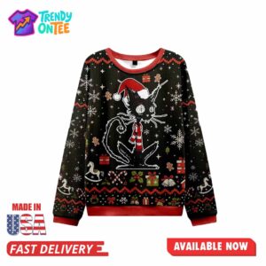 Christmas Black Cat Christmas Ugly Sweater jpg