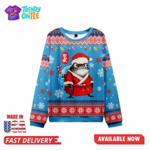 Christmas Frog Blue Ugly Christmas Sweater
