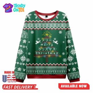 Christmas Tree Japanese Green Ugly Christmas Sweater