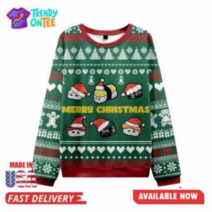 Cute Sushi Cat Ugly Christmas Sweater