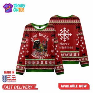 I'm Fine This Is Fine Everything Is Fine Ugly Christmas Sweater