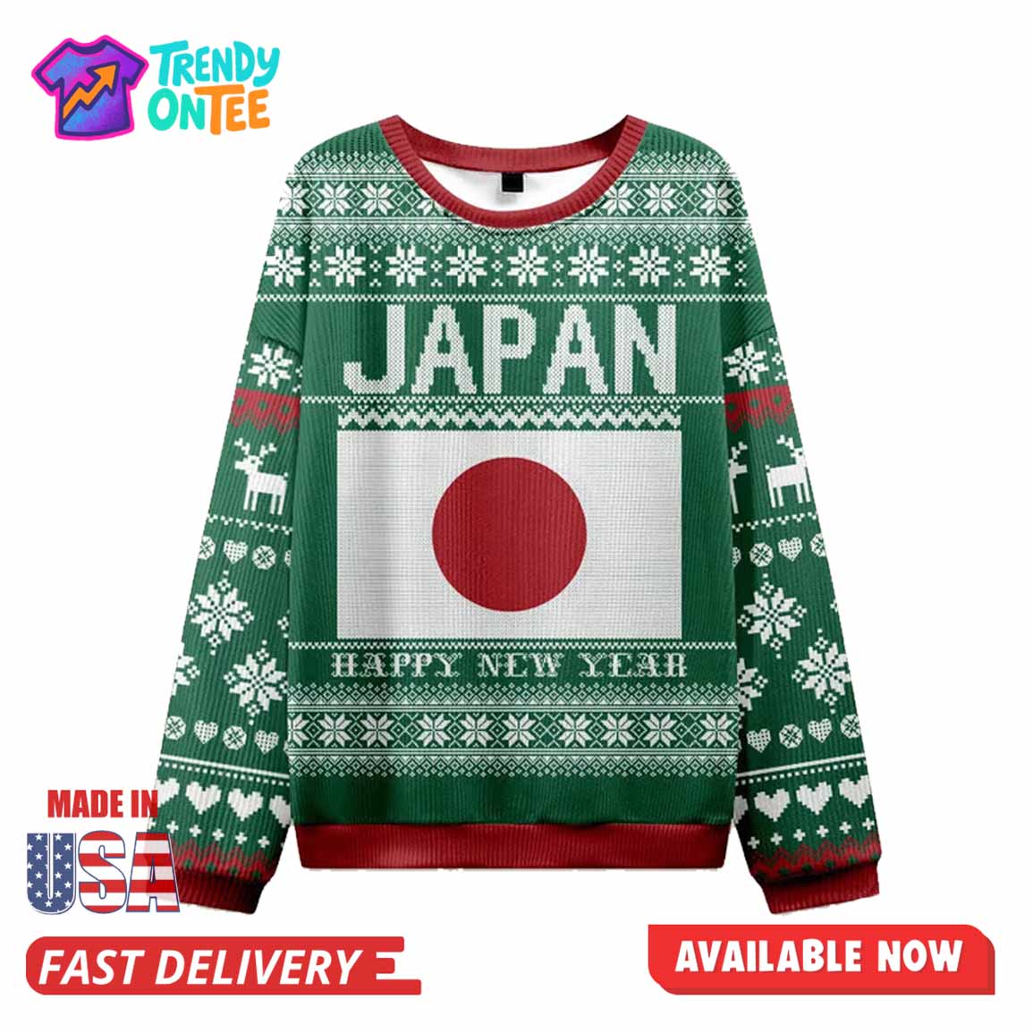 Japan Flag Christmas Ugly Sweater Japan Flag Christmas Ugly Sweater