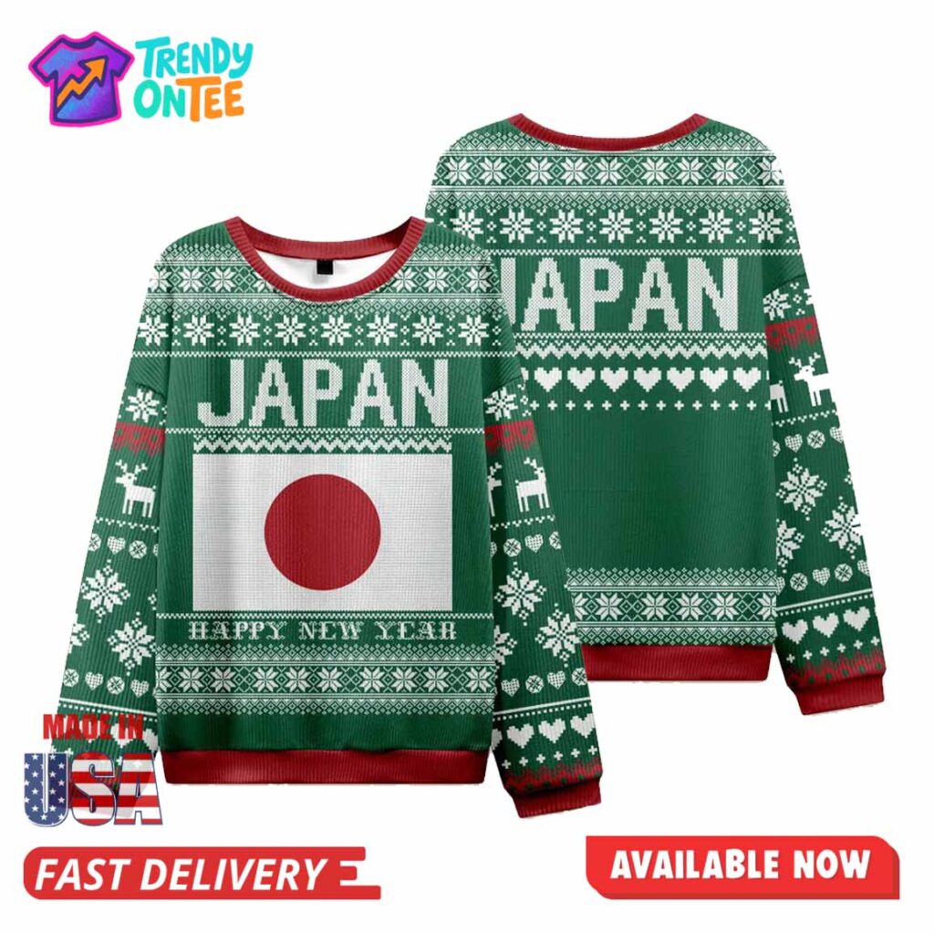 Japan Flag Christmas Ugly Sweater Japan Flag Christmas Ugly Sweater