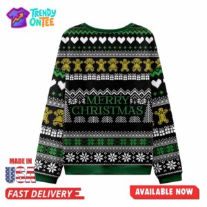 Japanese Daruma Black Ugly Christmas Sweater