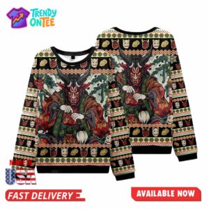Japanese Monster Christmas Ugly Sweater