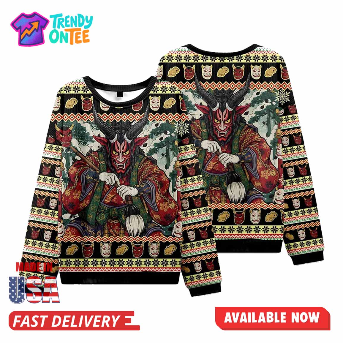 Japanese Monster Christmas Ugly Sweater Japanese Monster Christmas Ugly Sweater