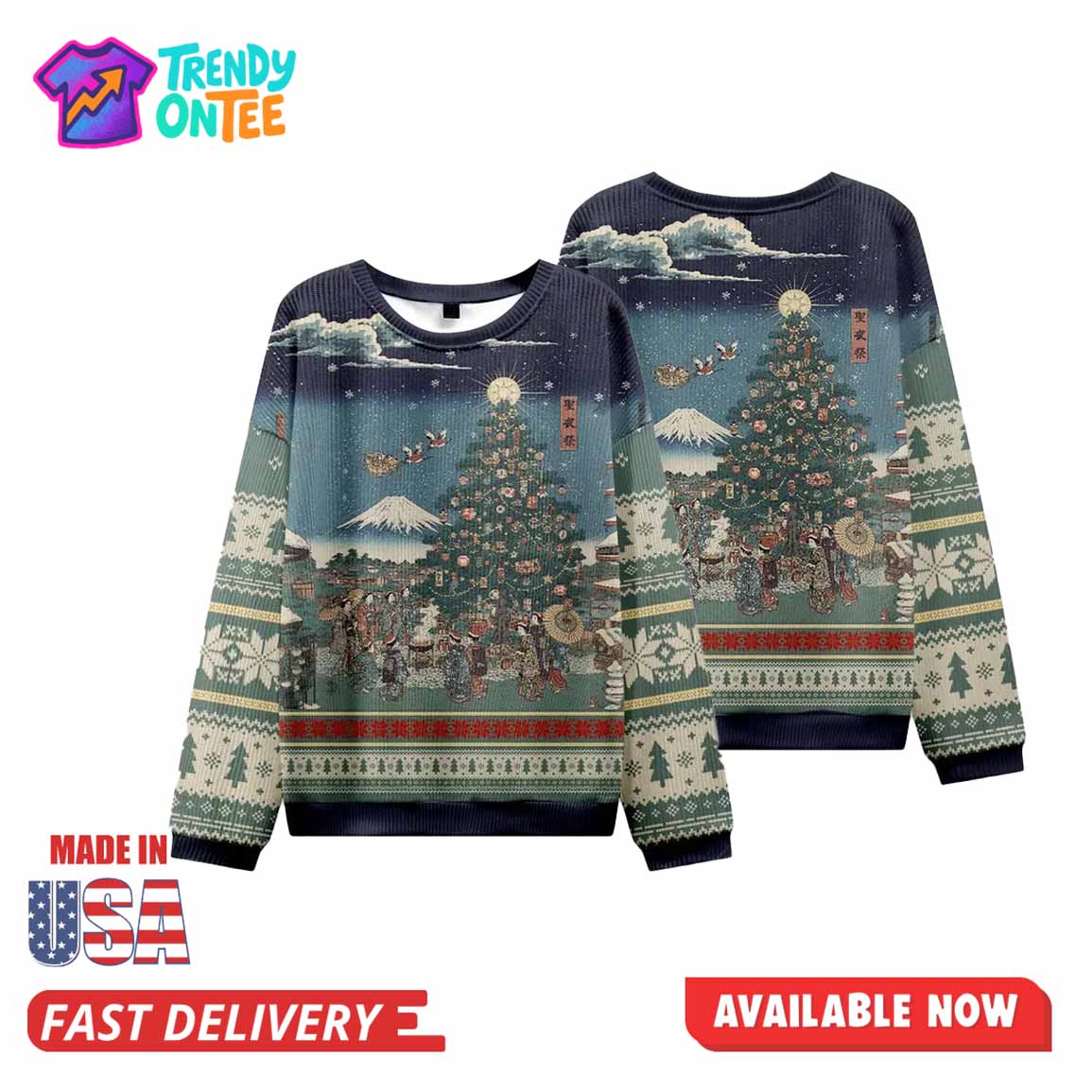 Japanese Traditions Ugly Christmas Sweater Japanese Traditions Ugly Christmas Sweater