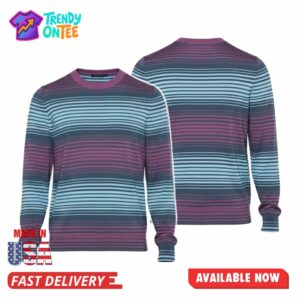 Leo Stark Purple And Blue Stripes Sweater