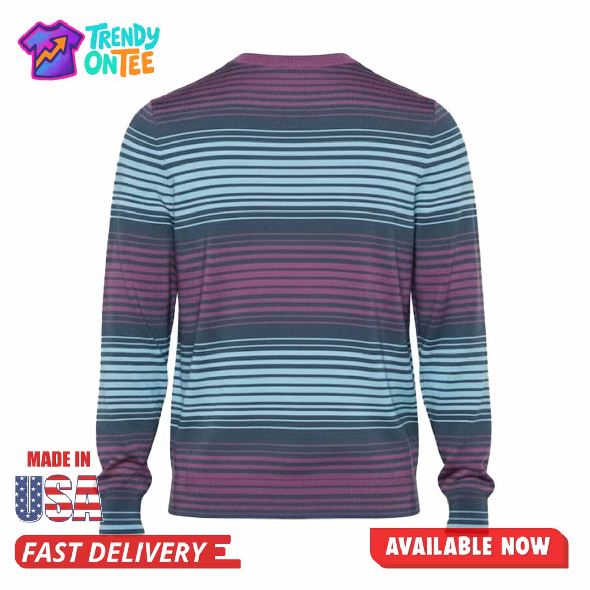 Leo Stark Purple And Blue Stripes Sweater Leo Stark Purple And Blue Stripes Sweater