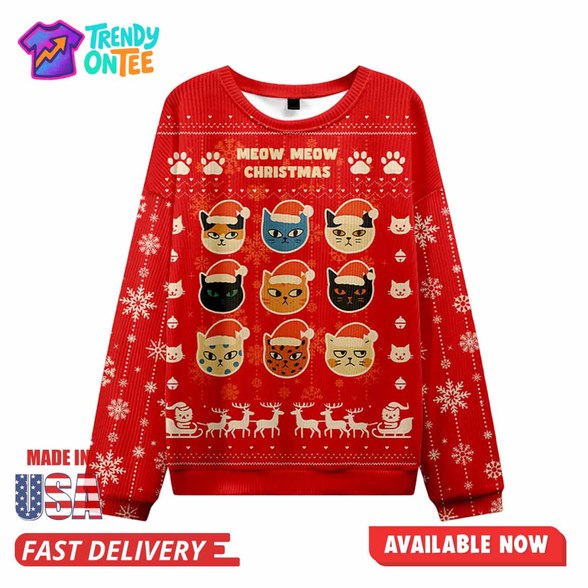 Meow Meow Ugly Christmas Sweater Meow Meow Ugly Christmas Sweater
