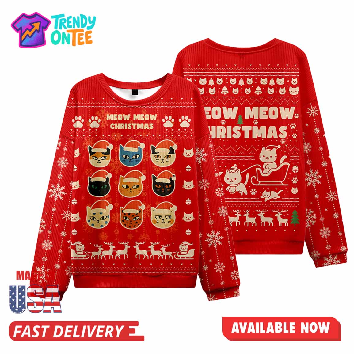 Meow Meow Ugly Christmas Sweater Meow Meow Ugly Christmas Sweater